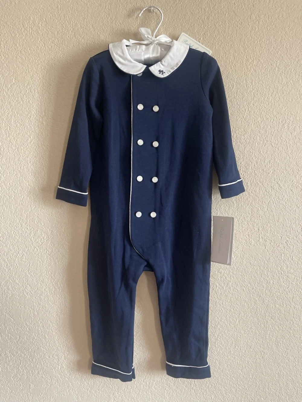 Baby Ralph Lauren Boy's Double Breasted Embroidered Coverall 18M